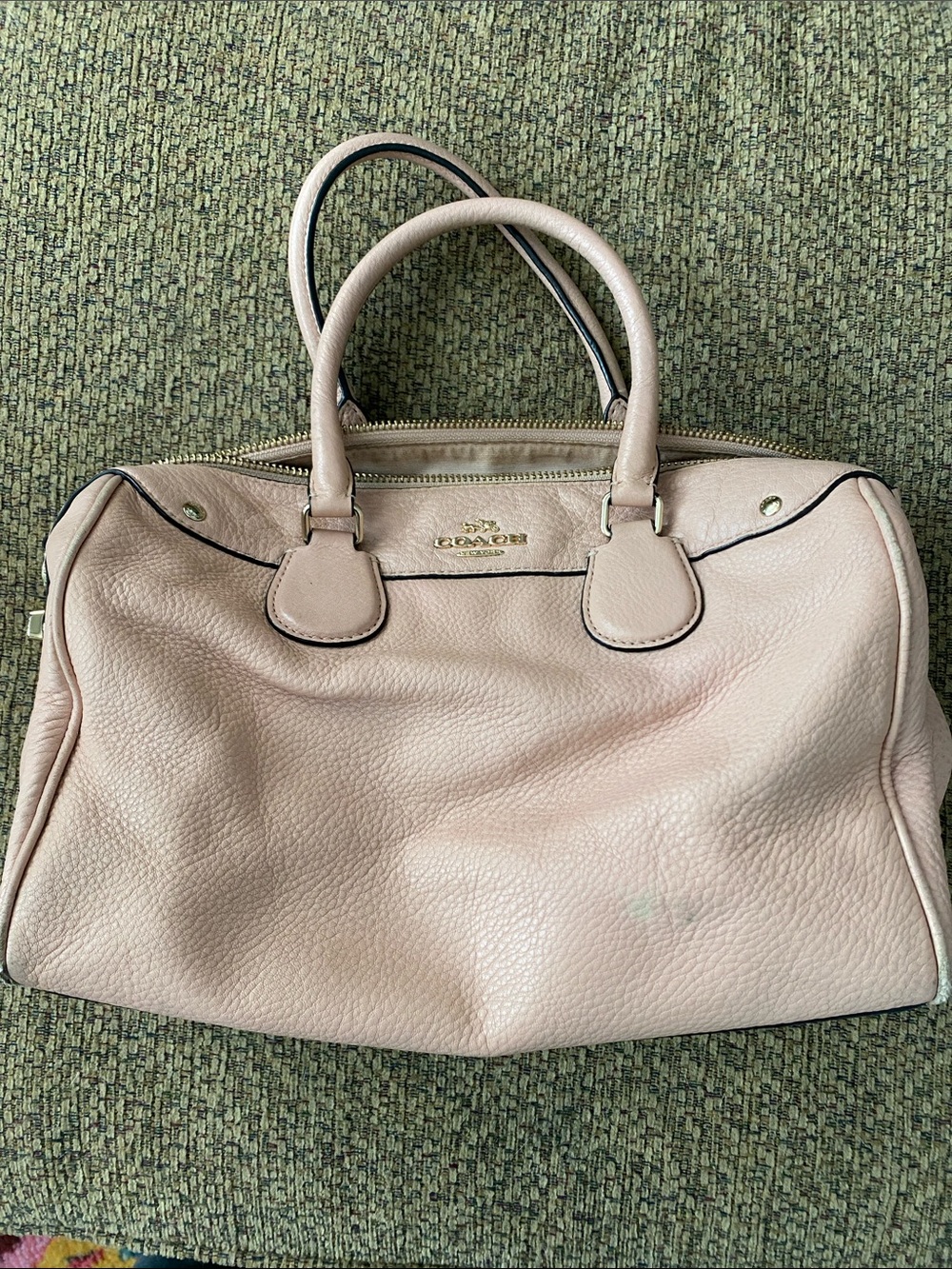 Coach Blush Pink Pebbled Leather Satchel